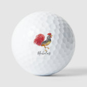 Kaleidoscopische Waterverf Haan Gepersonaliseerd Golfballen (Voorkant)
