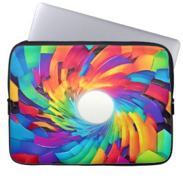Kaleidoscopische Werveling: Een Kleurrijke Reis Laptop Sleeve