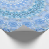 Kaleidoscopische zomercirkel mozaïekdruk blauwe co cadeaupapier (Hoek)