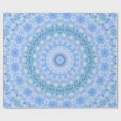 Kaleidoscopische zomercirkel mozaïekdruk blauwe co cadeaupapier (Vlak)