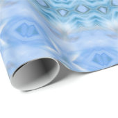 Kaleidoscopische zomercirkel mozaïekdruk blauwe co cadeaupapier (Rol Hoek)