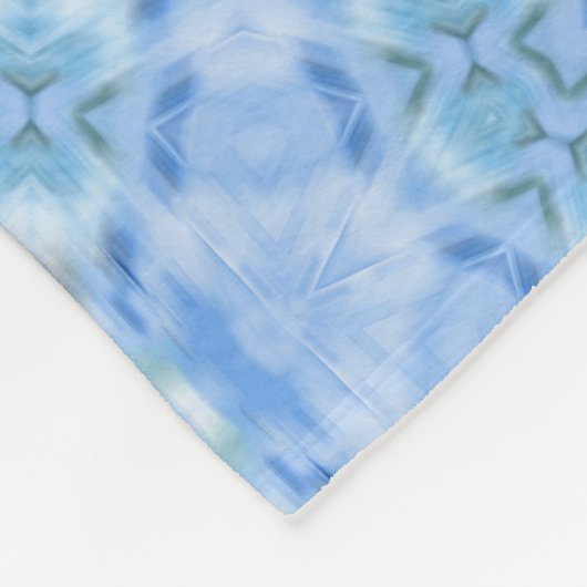 Kaleidoscopische zomercirkel mozaïekdruk blauwe co fleece deken (Hoek)