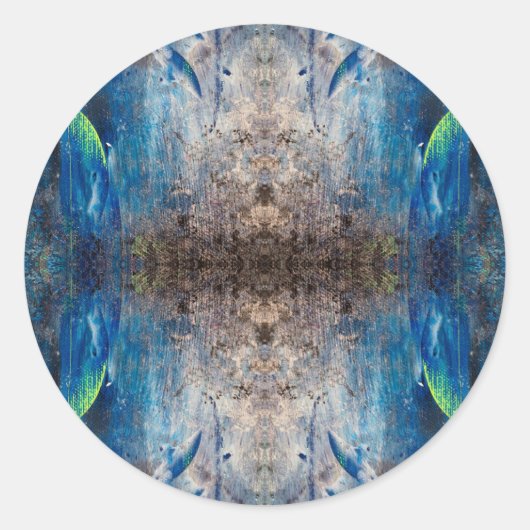 Kaleidoskop verspielt leicht abstrakt bunt Mandala Ronde Sticker (Voorkant)