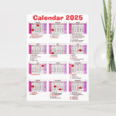Kalendar 2025 Met Cute Witte Kat Gepersonaliseerd Kaart (Achterkant)