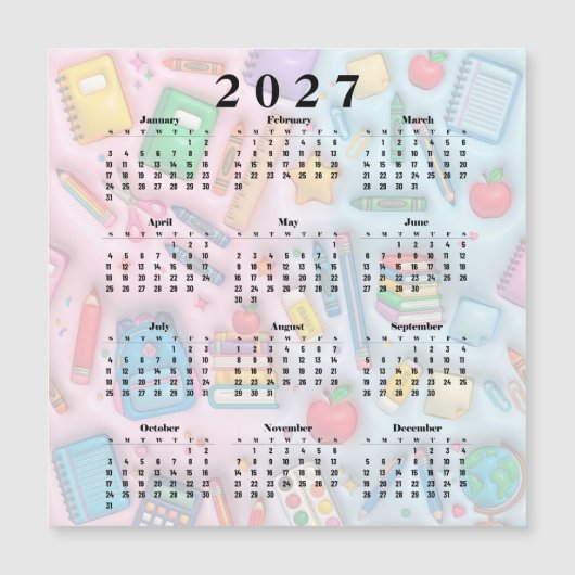 Kalendar 2027 school (Voorkant)
