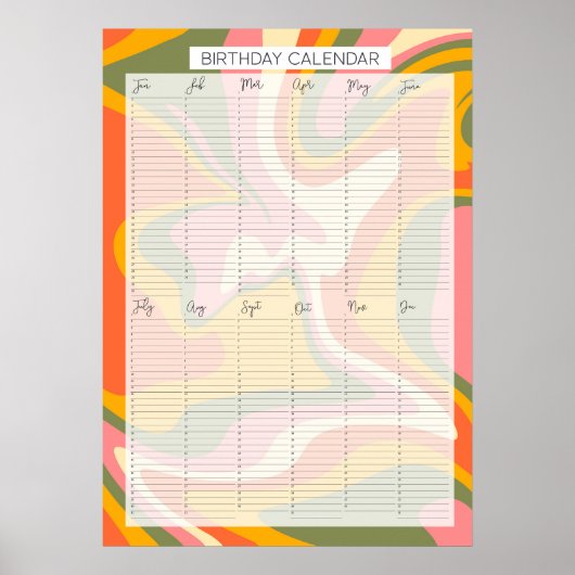 Kalendar Kathrin Legg: Perpetual Evergreen Poster (Voorkant)