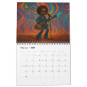Kalendar met vrouw van gemiddelde Afrikaans-Amerik Kalender (Feb 2027)