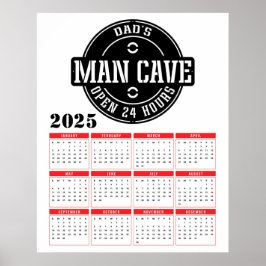 Kalendar van papa's man cave 2025 poster