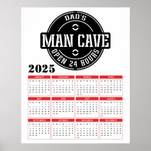Kalendar van papa's man cave 2025 poster