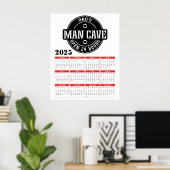 Kalendar van papa's man cave 2025 poster (Thuiskantoor)