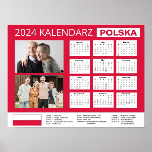 Kalendarz z własnymi zdjęciami 2024 Polen | Poster (Voorkant)