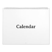 Kalender | 11" x 14,25" Twee pagina's grote witte (Hoes)