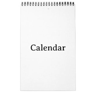 Kalender 11" x 7" Enkele pagina kleine zwart