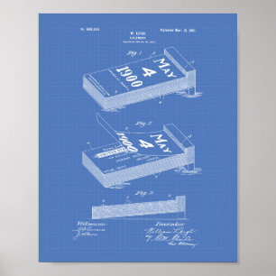 Kalender 1901 octrooi kunst blauwdruk poster