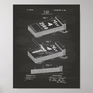 Kalender 1901 octrooi kunst schoolbord poster