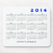 Kalender 2014 eenvoudig muismat (Voorkant)