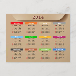 Kalender 2014 met Cool Kraft Paper Style   Feestdagenkaart
