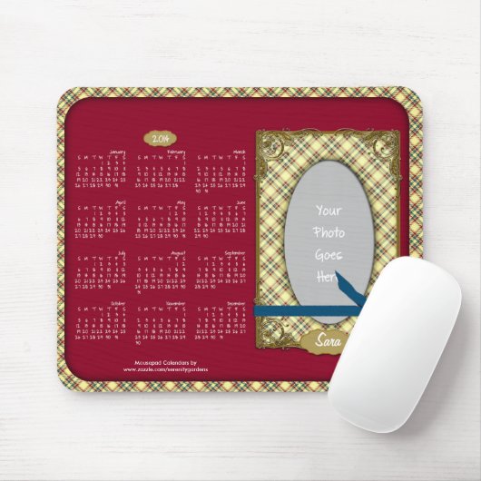 Kalender 2014: Mousepad-Tartan Blauwe Framboe Muismat (Met muis)