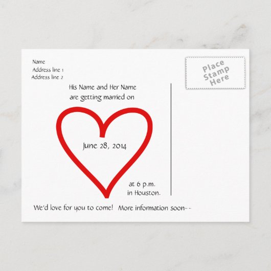 Kalender 2014 Opslaan van de datum Briefkaart (Achterkant)