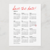 Kalender 2014 Opslaan van de datum Briefkaart (Voorkant)