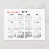 Kalender 2015 Opslaan van de datum Briefkaart (Voorkant)