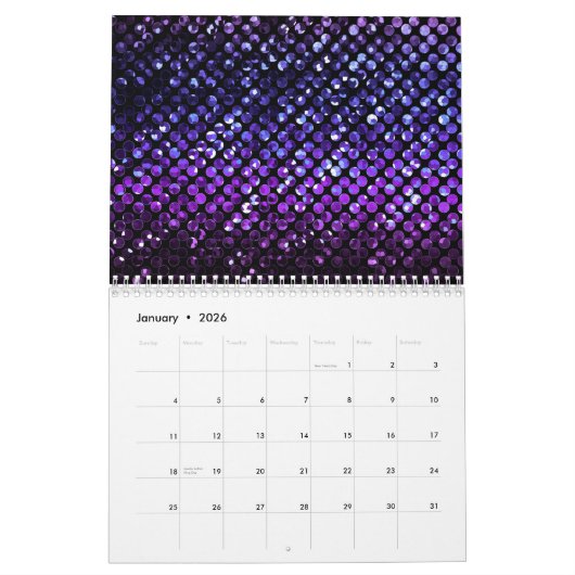 Kalender 2015 Paarse Kristal Bling Strass (Jan 2026)