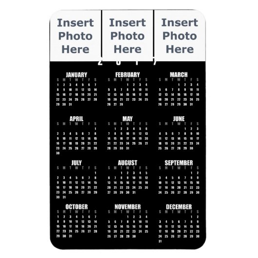 Kalender 2017 Magnet - Foto Collage Sjabloon Magneet (Verticaal)