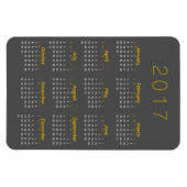 Kalender 2017 Magnet - Golden Yellow & Dark Grey Magneet (Horizontaal)