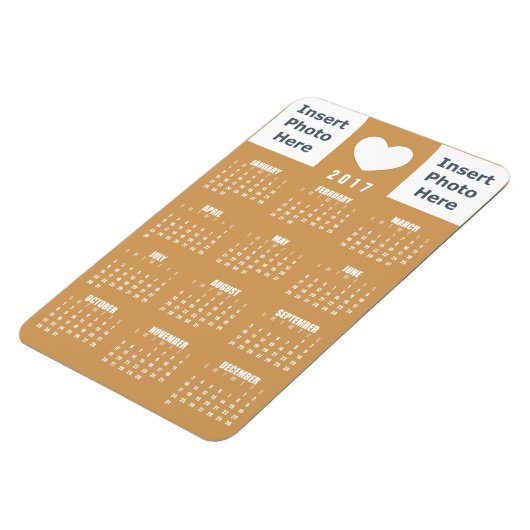 Kalender 2017 Magnet - Sjabloon voor liefdesfotoco Magneet (Linkerzijde)