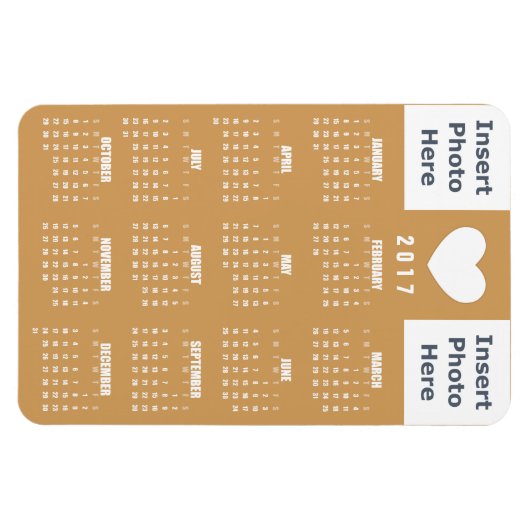 Kalender 2017 Magnet - Sjabloon voor liefdesfotoco Magneet (Horizontaal)