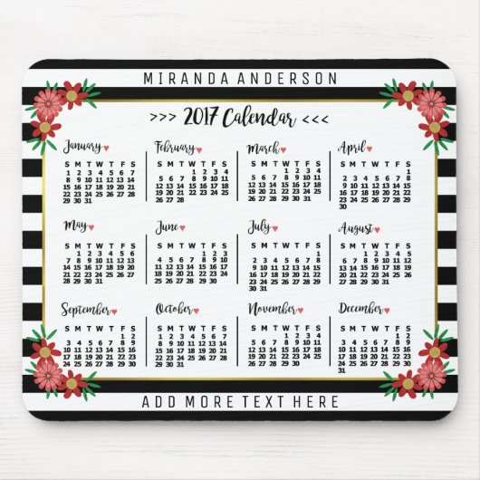 Kalender 2017 (zie beschrijving voor nieuwe versie muismat (Voorkant)