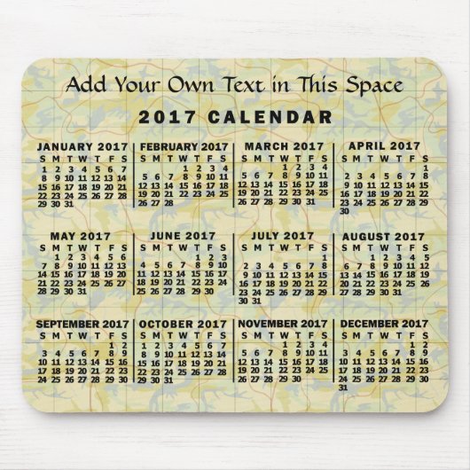 Kalender 2017 (zie beschrijving voor nieuwe versie muismat (Voorkant)
