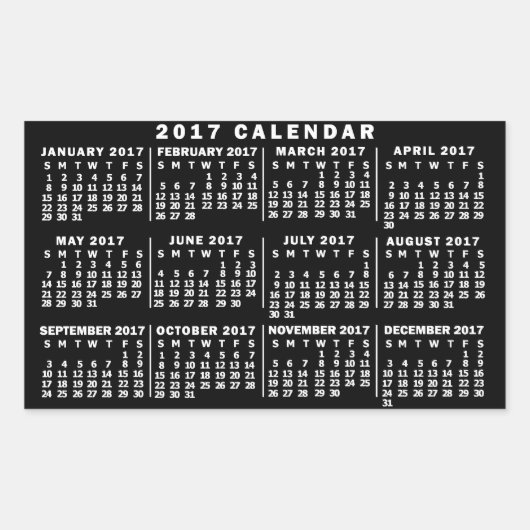 Kalender 2017 (zie beschrijving voor nieuwe versie rechthoekige sticker (Voorkant)