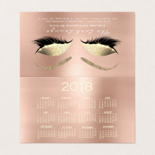 Kalender 2018 Beauty Studio Wimpers Roze Roze Ogen Visitekaartje
