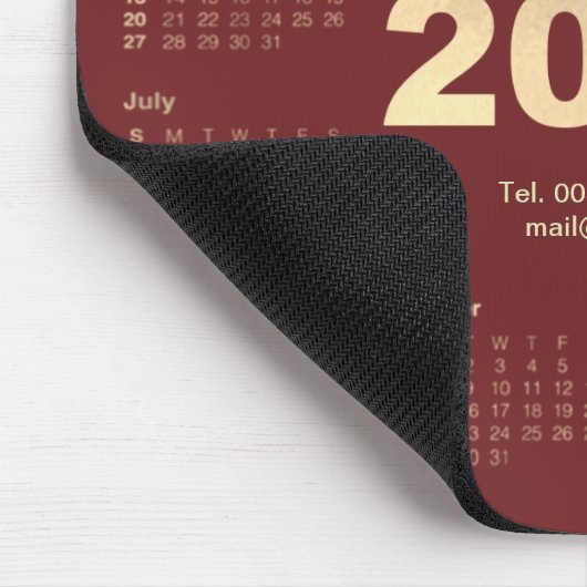 Kalender 2018 Bourgogne Gouden Naam Contact Webnum Muismat (Hoek)