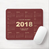 Kalender 2018 Bourgogne Gouden Naam Contact Webnum Muismat (Met muis)