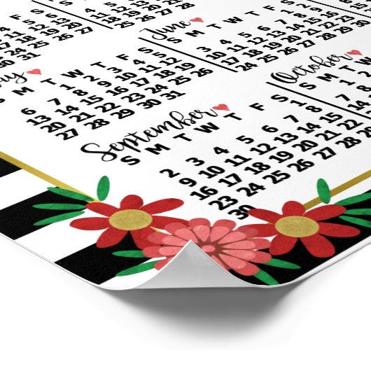 Kalender 2018: Floral Stripes | Foto Poster (Hoek)