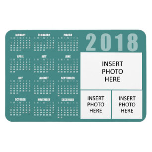 Kalender 2018 Magnet - 3 Familie Foto's - Blauwgro Magneet