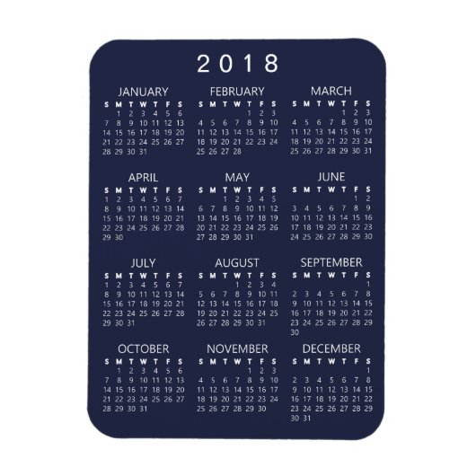 Kalender 2018 Magnet - Donkere grijs Magneet (Verticaal)