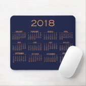 Kalender 2018 Metallic Blue Navy Copper Roos Gold Muismat (Met muis)