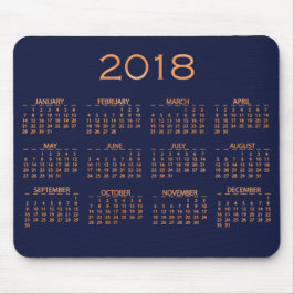 Kalender 2018 Metallic Blue Navy Copper Roos Gold Muismat