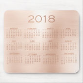 Kalender 2018 Roos Gouden Metallic Blush Muismat (Voorkant)