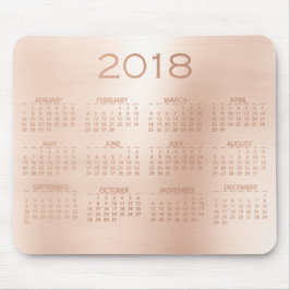 Kalender 2018 Roos Gouden Metallic Blush Muismat