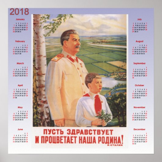 Kalender 2018 Sovjet poster 1949 (Voorkant)