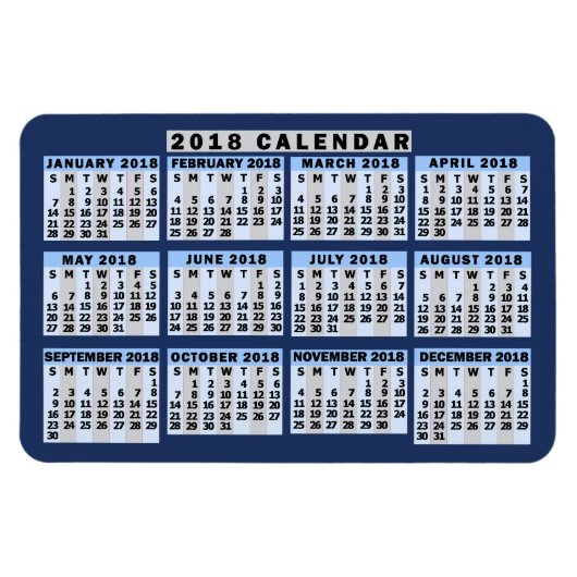 Kalender 2018 (zie beschrijving voor nieuwe versie magneet (Horizontaal)