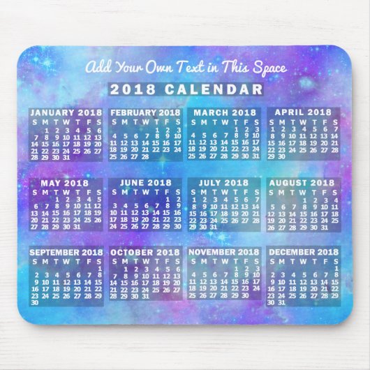 Kalender 2018 (zie beschrijving voor nieuwe versie muismat (Voorkant)