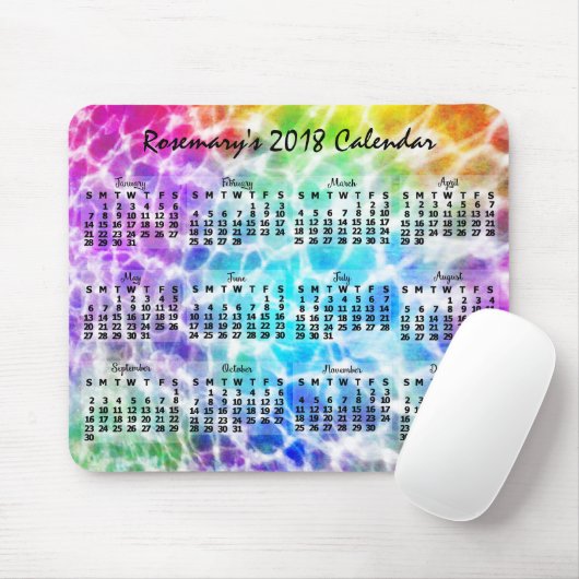 Kalender 2018 (zie beschrijving voor nieuwe versie muismat (Met muis)