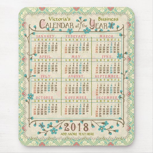 Kalender 2018 (zie beschrijving voor nieuwe versie muismat (Voorkant)