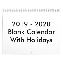 Kalender 2019 - 2020 24 maanden blanco met feestda