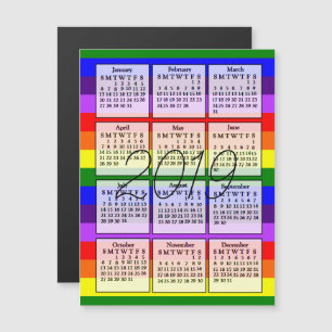 Kalender 2019 Magnet Rainbow-achtergrond Magnetische Uitnodiging